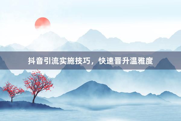 抖音引流实施技巧，快速晋升温雅度