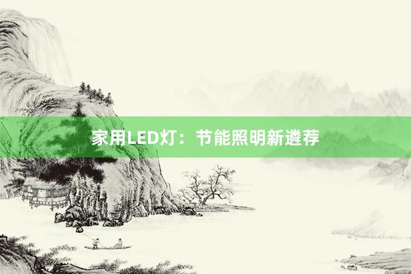 家用LED灯：节能照明新遴荐